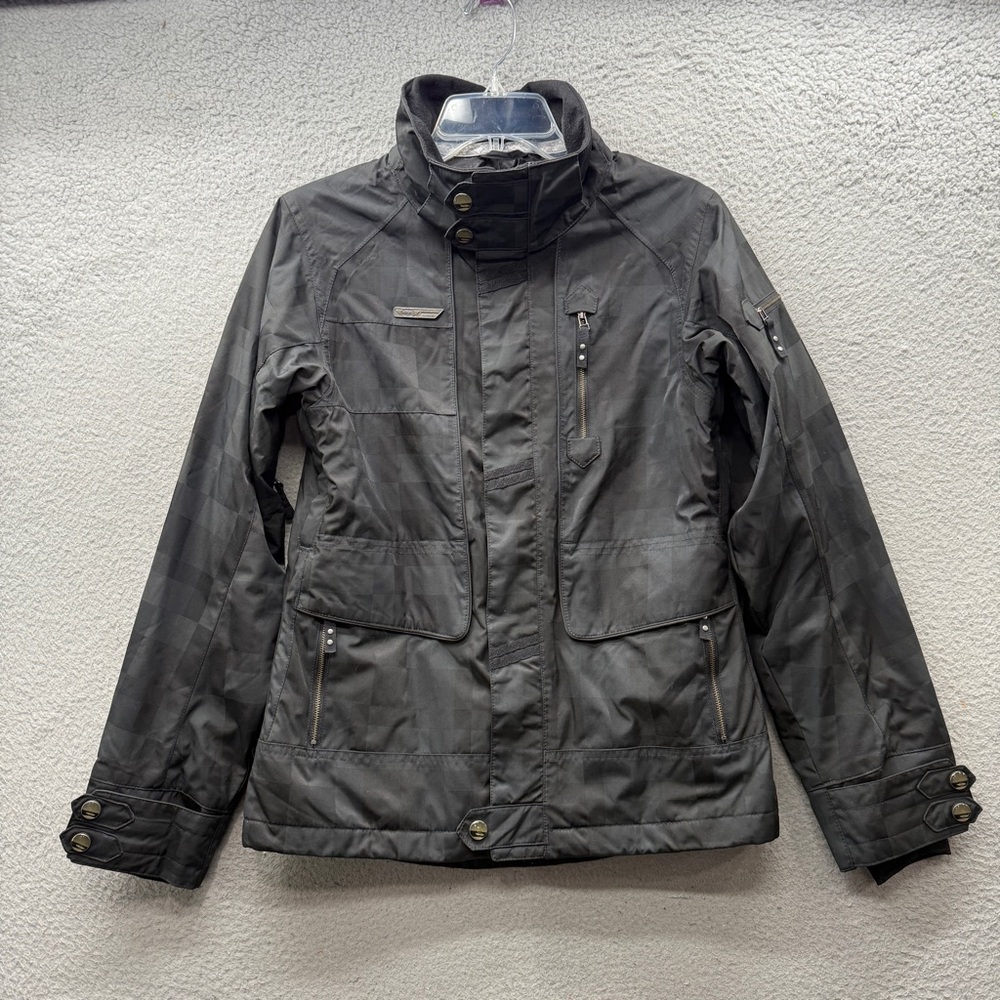 SIMS Snowboarding Skiing Black Coat Jacket Media Pocket Full Zip Women’s Size S